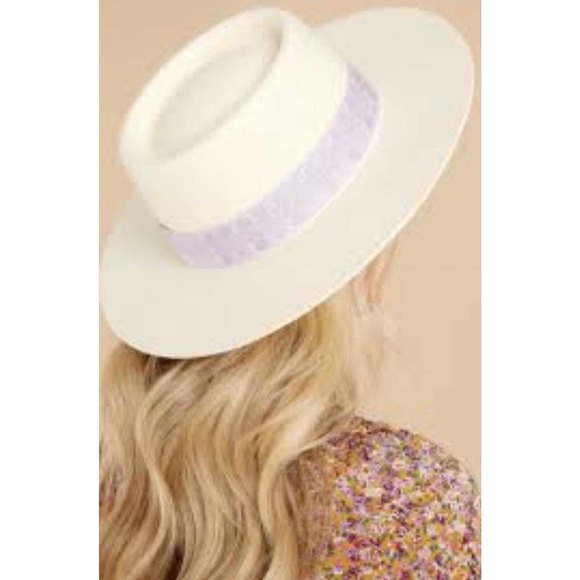 Lack of Color Lavender Lolita Boater Australian 100% Laine Wool NOWT Hat
